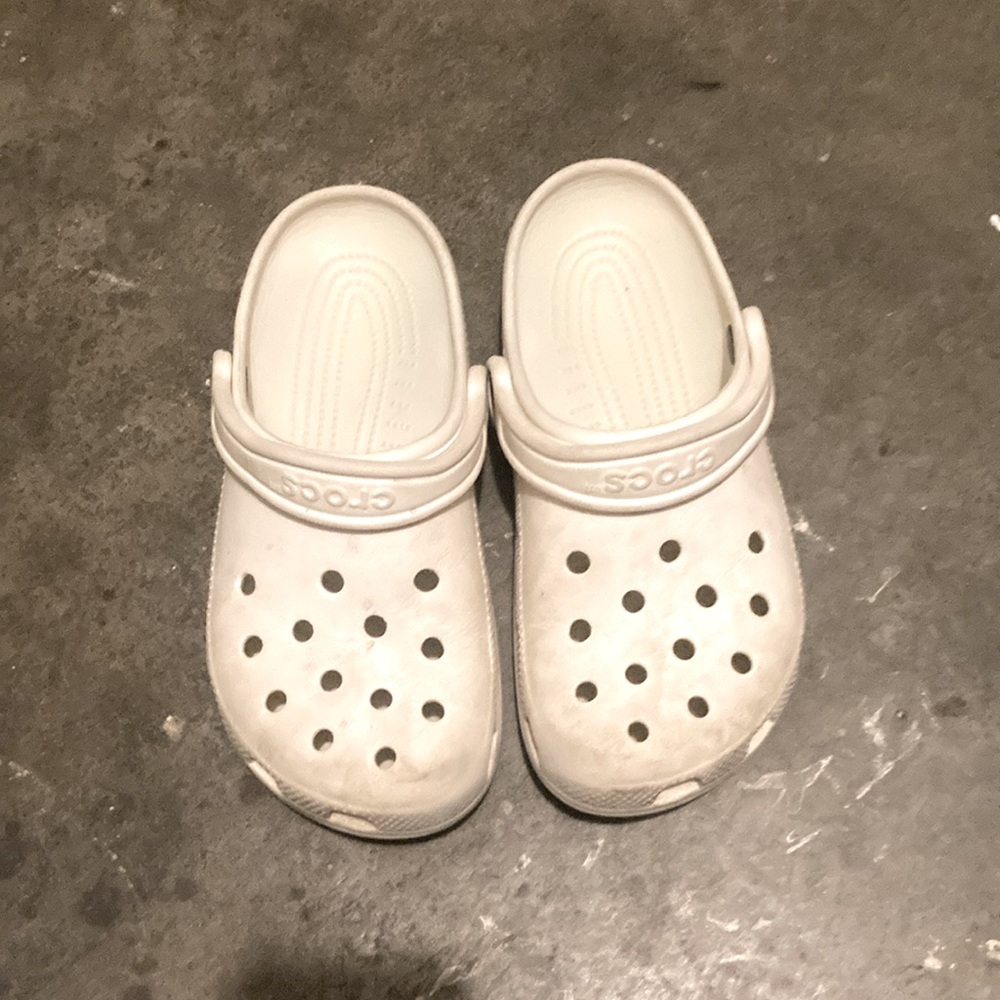 White croc clogs